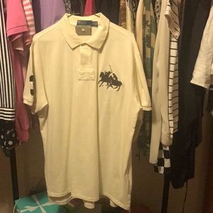 Cream and brown polo shirt